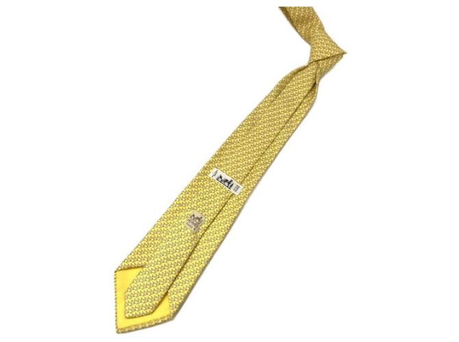 Hermès *** HERMES  allover silk tie Yellow - view 2