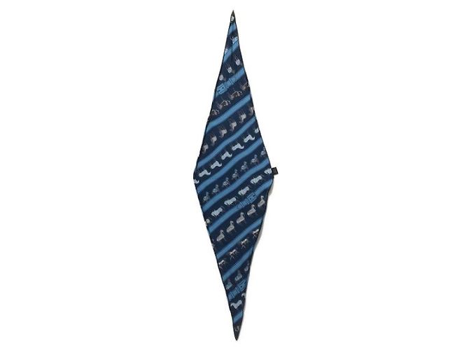 Pañuelo Hermès Losange azul marino algodón - vista 2
