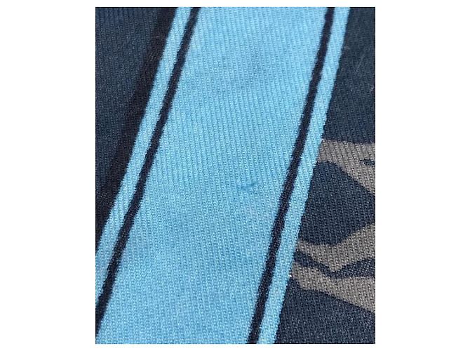 Pañuelo Hermès Losange azul marino algodón - vista 7