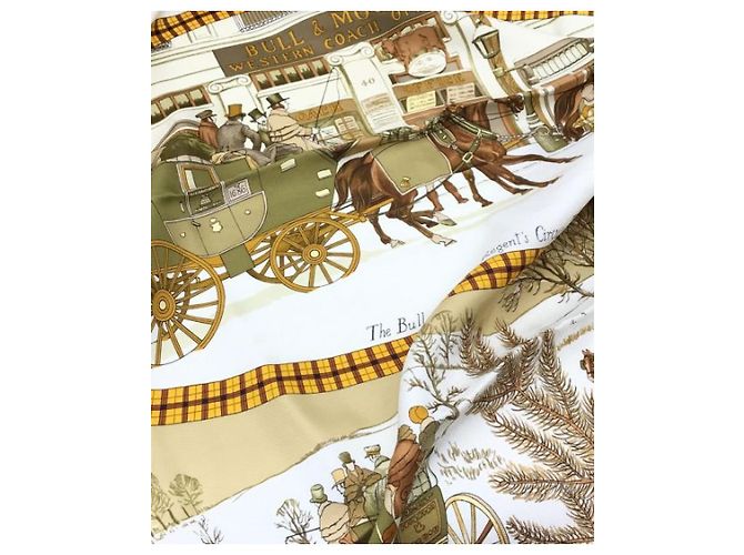Bufanda de seda Hermès marrón Castaño - vista 4