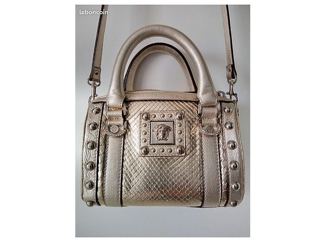 Gianni Versace Excelente bolsa python dourada da marca Versace Prata - vista 10