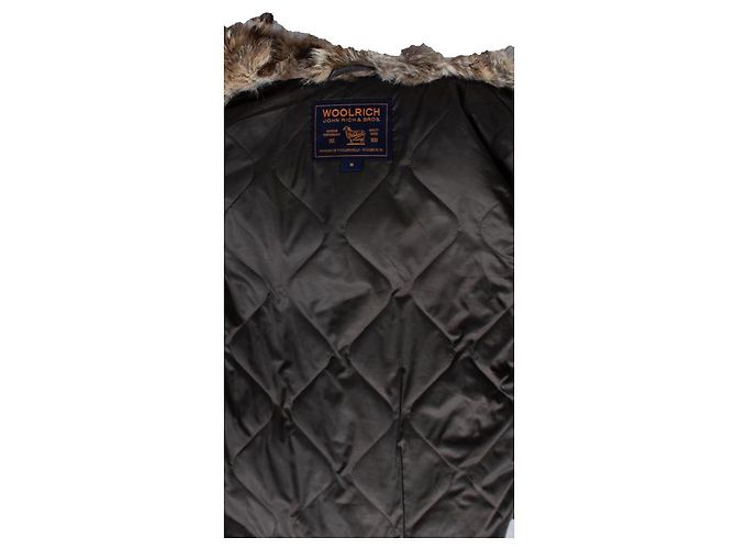 WOOLRICH, Parka de pele com capuz em caqui Verde - vista 7