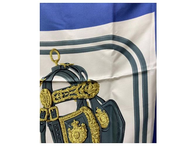 Hermès ***HERMES Kare90/Seidentuch Weiß Blau - Ansicht 5