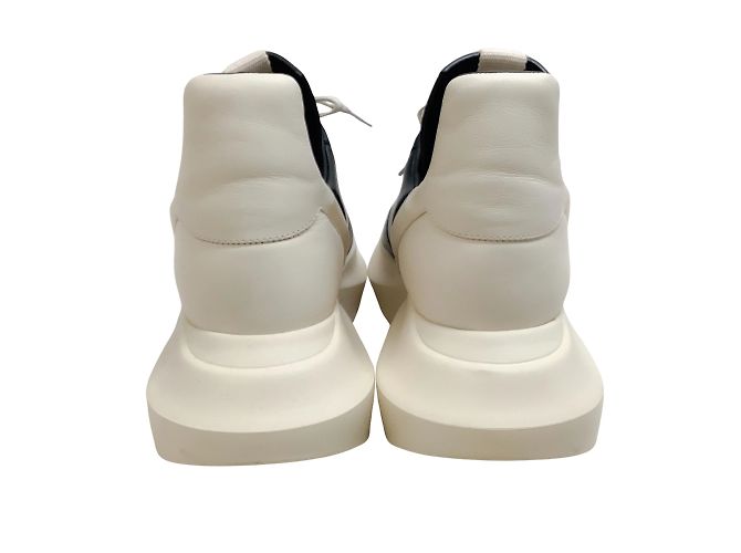 Rick Owens Noir / Baskets Geth Runner en cuir de lait - vue 4