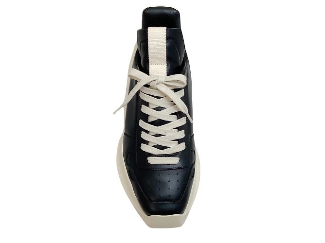 Rick Owens Noir / Baskets Geth Runner en cuir de lait - vue 5