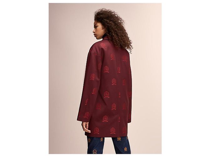 Tommy Hilfiger Lange Jacke mit besticktem Emblem Rot Bordeaux - Ansicht 10