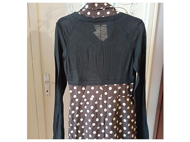 Vestido de lunares marrón One step de algodón - vista 5