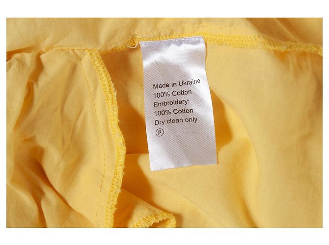 Autre Marque once de marzo, Vestido midi bordado en amarillo - vista 5