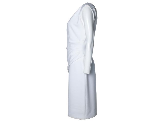 Autre Marque Diane von Furstenberg, vestido drapeado blanco - vista 4