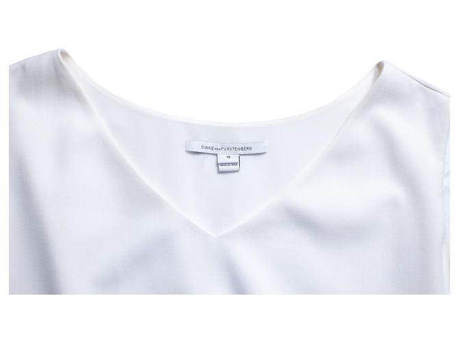 Autre Marque Diane von Furstenberg, vestido drapeado blanco - vista 7