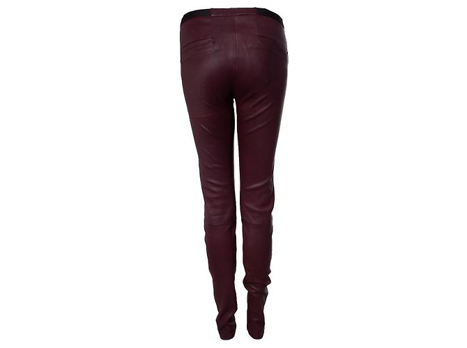 Helmut Lang, Calça de couro Vermelho - vista 2