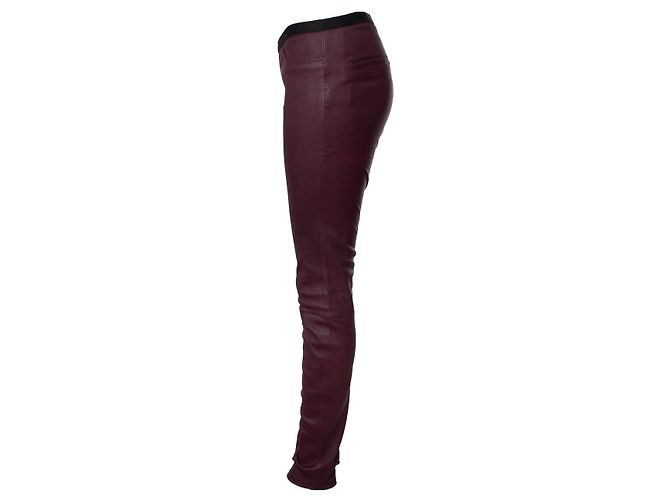 Helmut Lang, Calça de couro Vermelho - vista 4