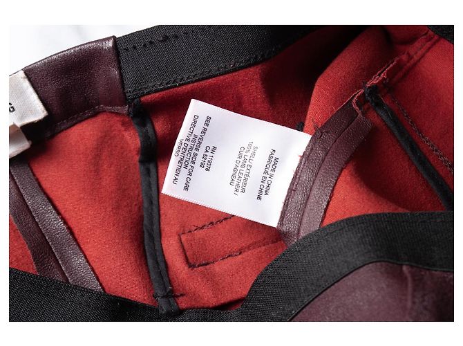 Helmut Lang, Calça de couro Vermelho - vista 5