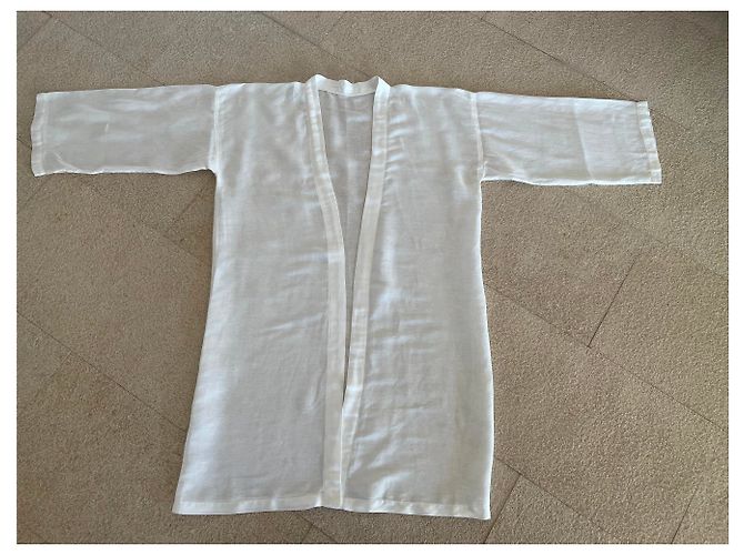 Autre Marque Die Kimono- oder Jacket-Tragetasche 3/4 Weißes Leinen T.38 Plattform - Ansicht 3