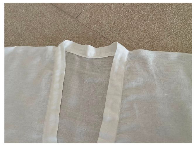 Autre Marque Die Kimono- oder Jacket-Tragetasche 3/4 Weißes Leinen T.38 Plattform - Ansicht 5