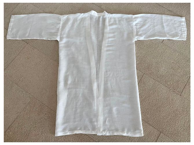 Autre Marque Die Kimono- oder Jacket-Tragetasche 3/4 Weißes Leinen T.38 Plattform - Ansicht 8