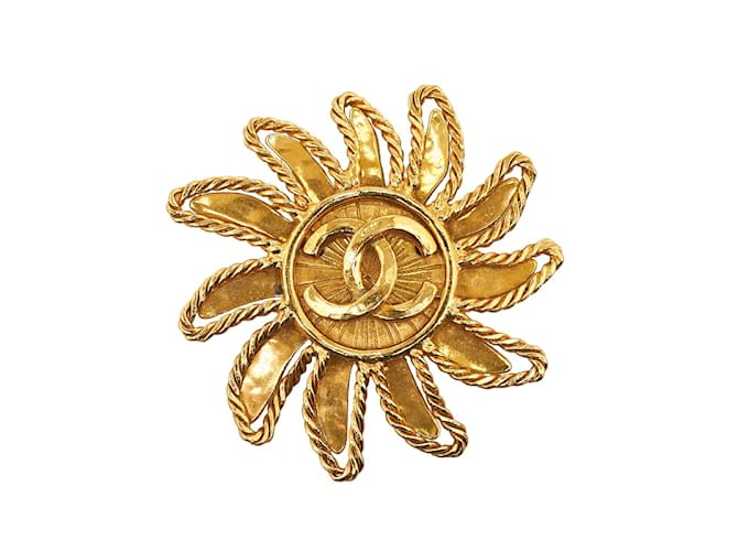 Yves Saint Laurent - Métal doré - Bijou broche