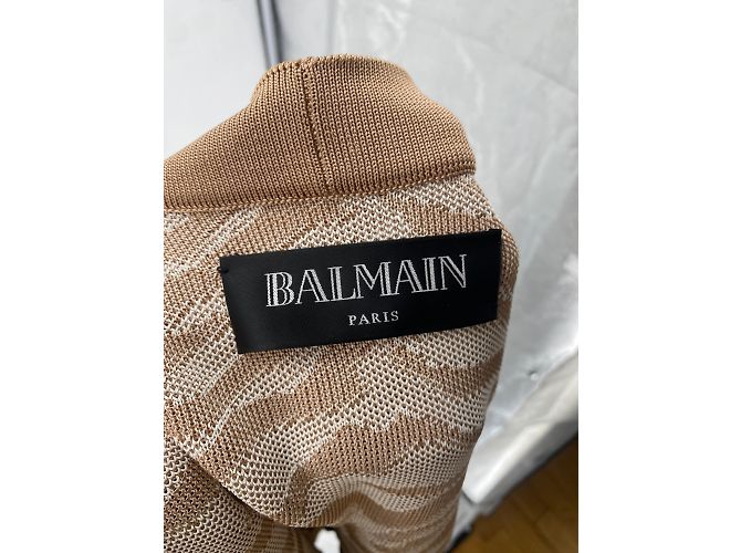 Malha Balmain T.FR 38 Viscose Bege - vista 7