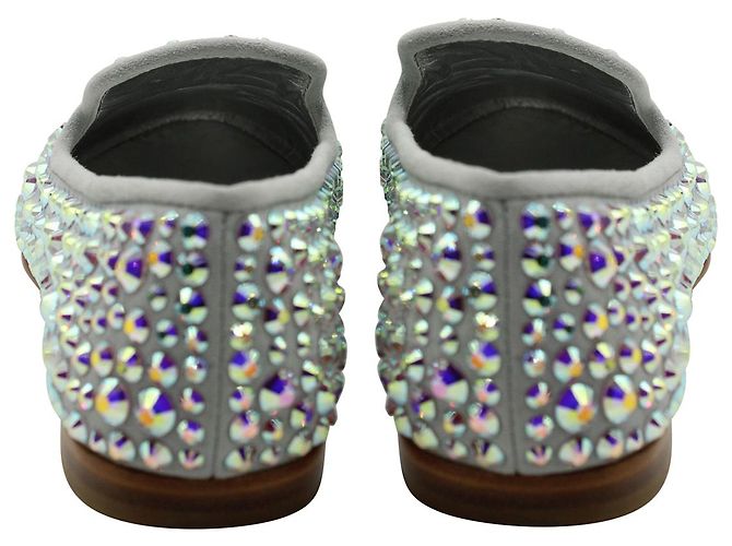 Pantofole da fumo con borchie Giuseppe Zanotti in camoscio grigio - vista 6