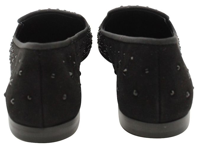 Mocassini decorati con pantera Giuseppe Zanotti in pelle scamosciata nera Nero - vista 6