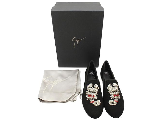 Mocassini Scorpione decorati Giuseppe Zanotti in pelle scamosciata nera Nero - vista 2