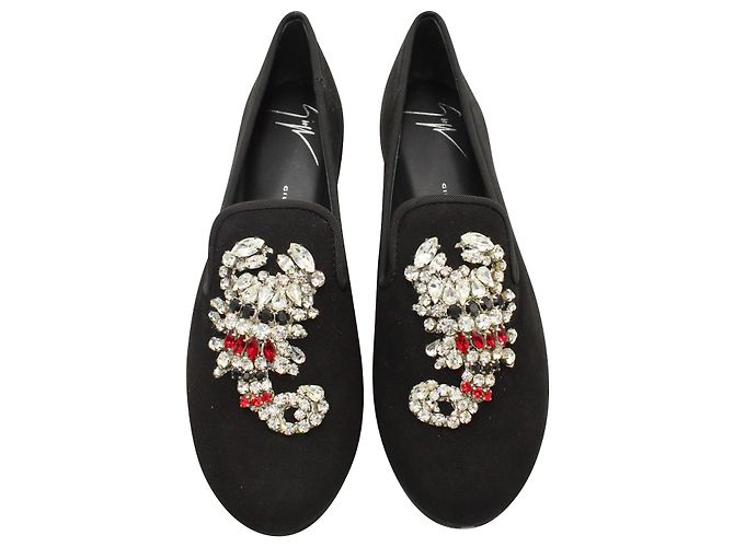 Mocassini Scorpione decorati Giuseppe Zanotti in pelle scamosciata nera Nero - vista 3