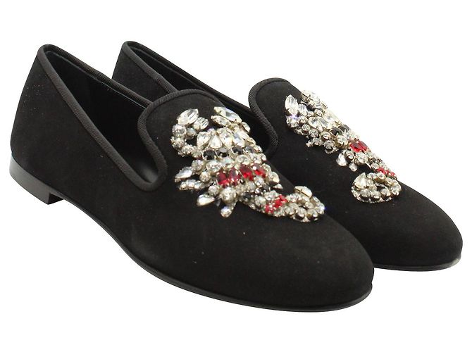 Mocassini Scorpione decorati Giuseppe Zanotti in pelle scamosciata nera Nero - vista 6
