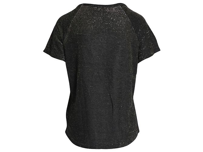 Apc BEIM.P.C. Glitzerndes T-Shirt aus schwarzer Viskose - Ansicht 2