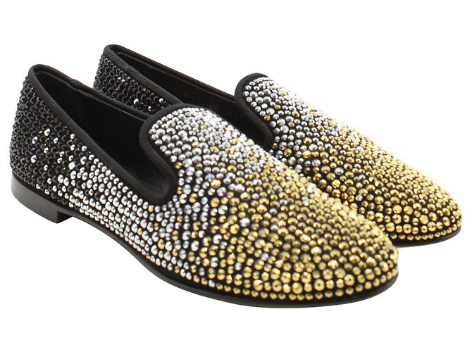 Pantofole da fumo con borchie Giuseppe Zanotti in camoscio nero - vista 5