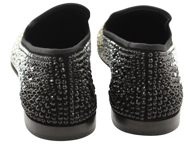 Pantofole da fumo con borchie Giuseppe Zanotti in camoscio nero - vista 6
