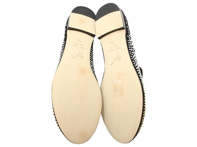 Pantofole da fumo con borchie Giuseppe Zanotti in camoscio nero - vista 7