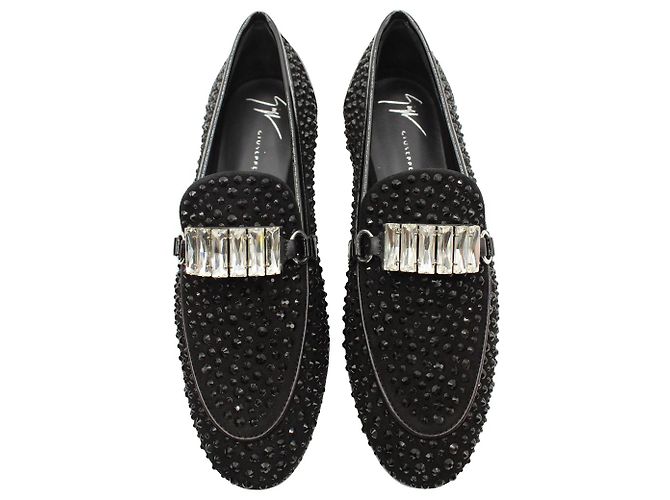 Mocassini Giuseppe Zanotti decorati in pelle scamosciata nera Nero - vista 2