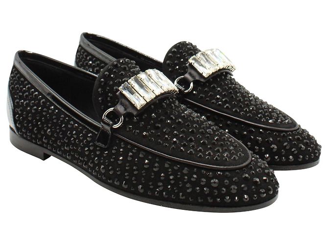 Mocassini Giuseppe Zanotti decorati in pelle scamosciata nera Nero - vista 4