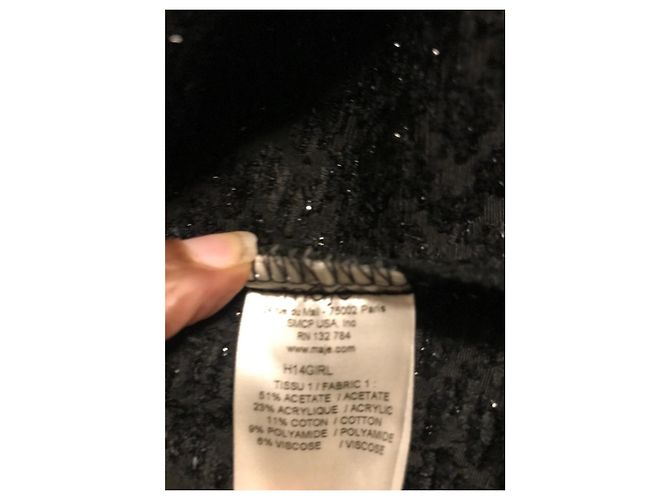 Top Maje con paillettes nero a maniche corte - vista 6