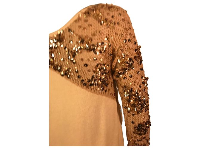 Pinko-Pulloverkleid mit Pailletten Beige - Ansicht 4