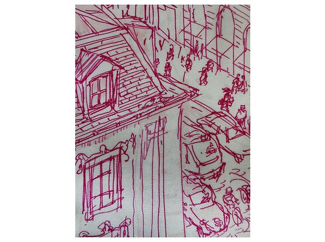 Hermès Carré Gavroche "Un Jardin sur le Toit" di Pierre Dumas Rosa Bianco sporco - vista 15