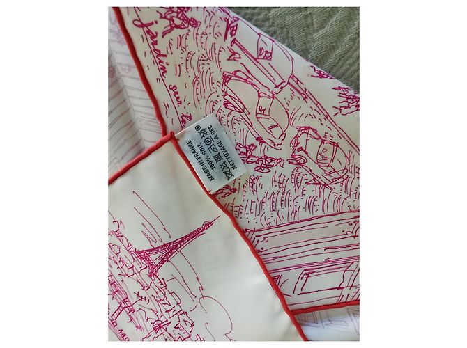 Hermès Carré Gavroche "Un Jardin sur le Toit" di Pierre Dumas Rosa Bianco sporco - vista 5