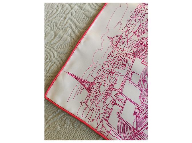 Hermès Carré Gavroche "Un Jardin sur le Toit" di Pierre Dumas Rosa Bianco sporco - vista 8