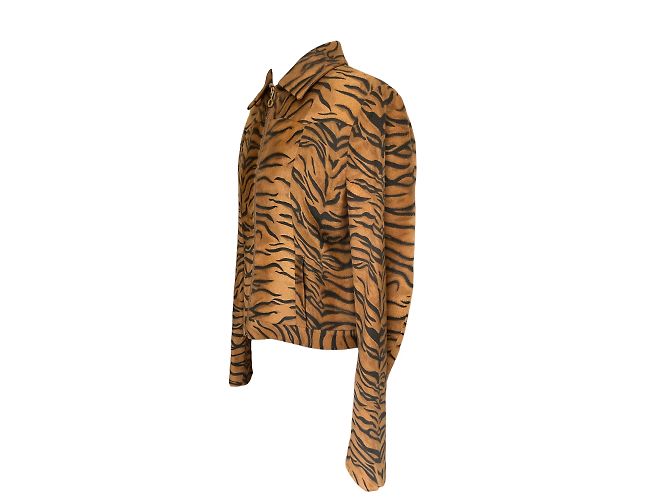 Versace Tiger Pattern Wool Jacket Black S - view 2