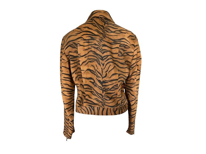 Versace Tiger Pattern Wool Jacket Black S - view 4