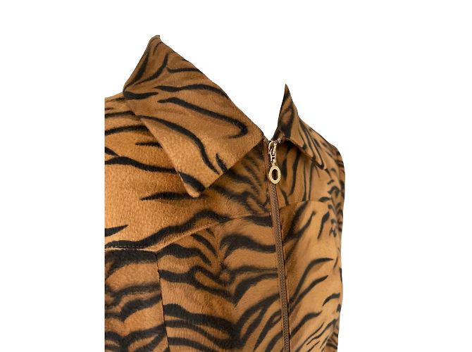 Versace Tiger Pattern Wool Jacket Black S - view 6