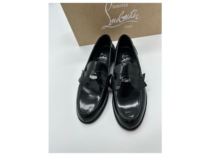 Christian Louboutin Pennie Scarpe stringate in pelle nera Nero - vista 3