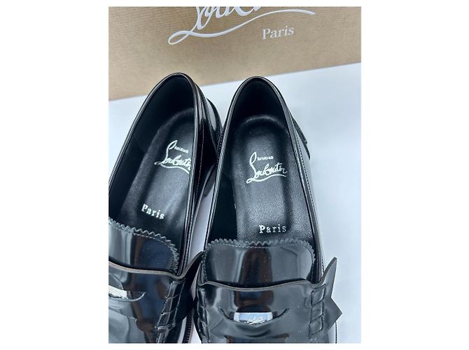 Christian Louboutin Pennie Scarpe stringate in pelle nera Nero - vista 5