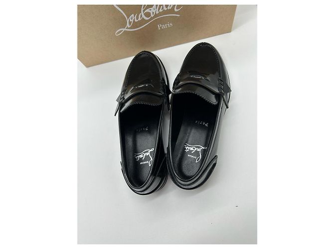 Christian Louboutin Pennie Scarpe stringate in pelle nera Nero - vista 8