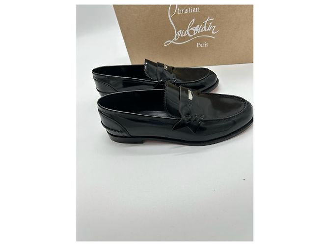 Christian Louboutin Pennie Scarpe stringate in pelle nera Nero - vista 9