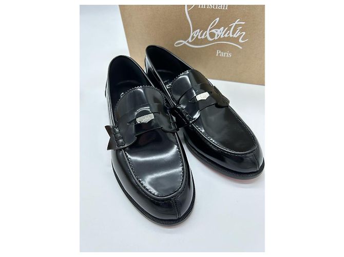 Christian Louboutin Pennie Scarpe stringate in pelle nera Nero - vista 10