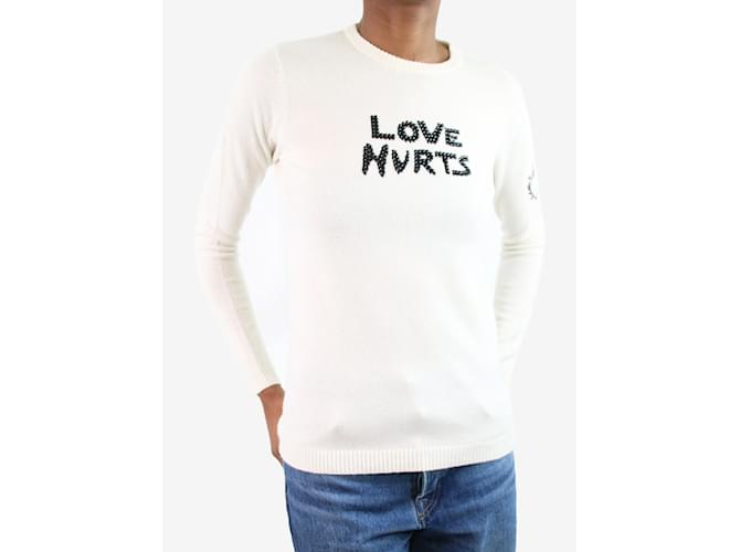 Bella Freud Cream Love Hurts applique jumper - size XS - Ansicht 4