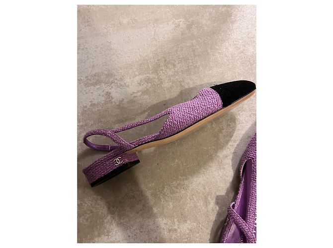 Mule Chanel in Tweed Viola Porpora - vista 10