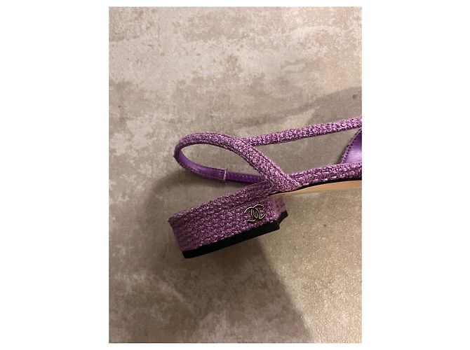 Mule Chanel in Tweed Viola Porpora - vista 11