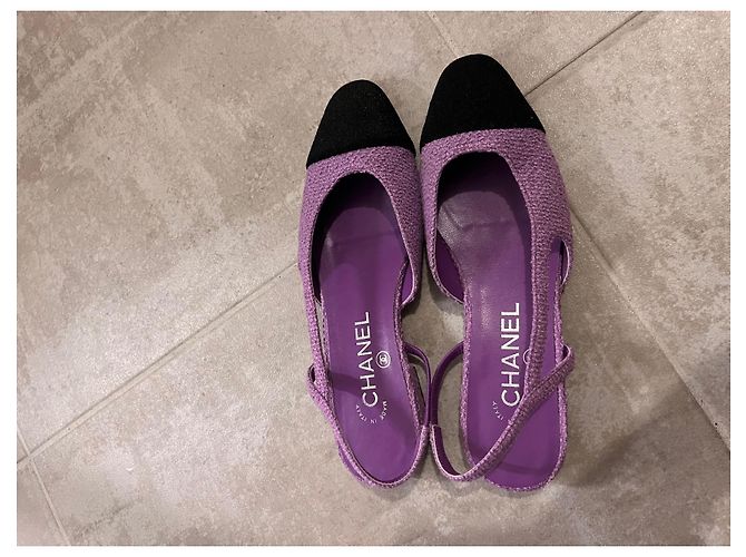 Mule Chanel in Tweed Viola Porpora - vista 2